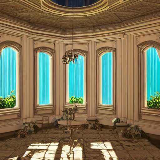 vaporwave mansion, liminal space, high detail, rendered in unreal ...