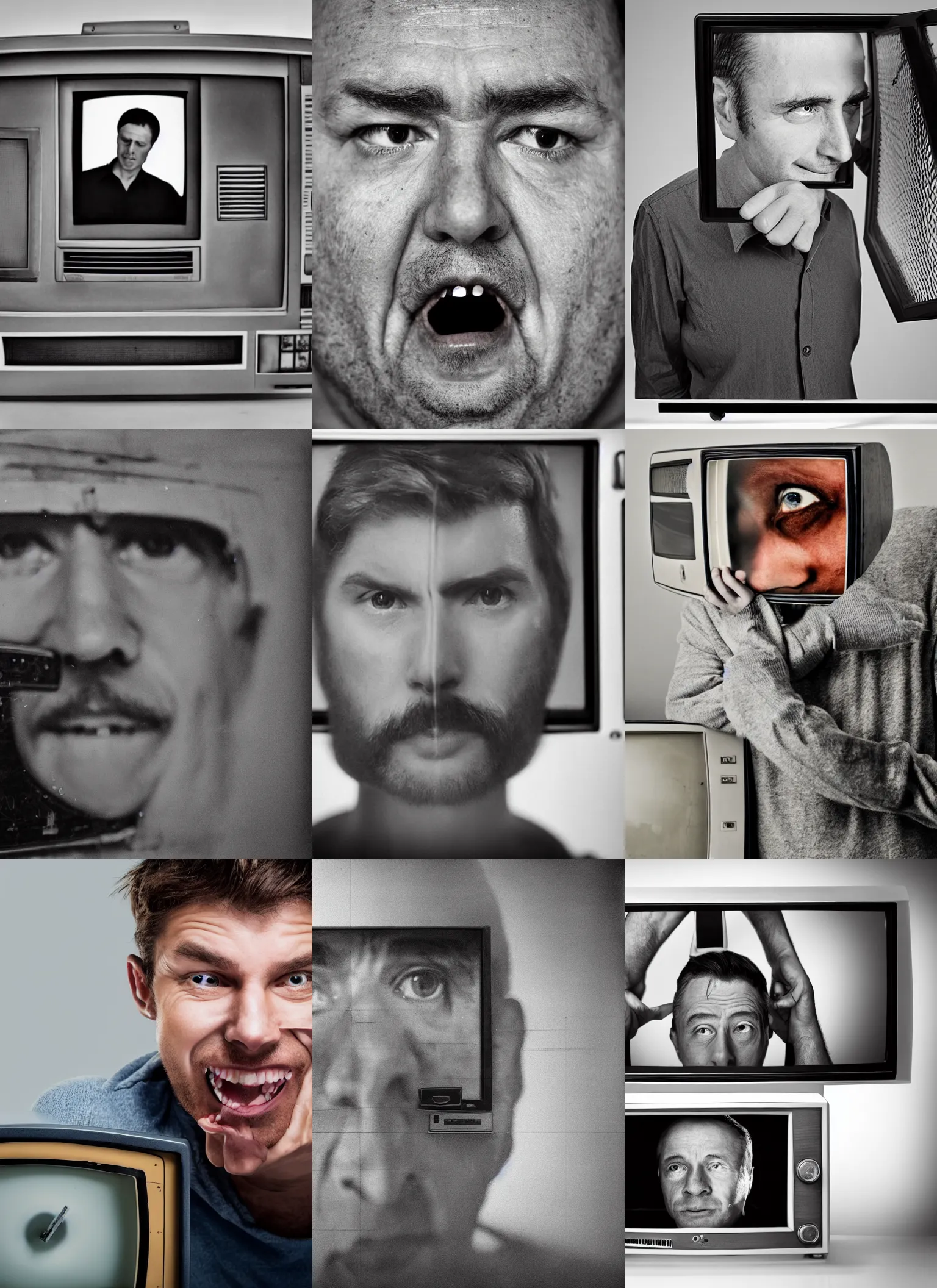 KREA a man inside an old tv screen