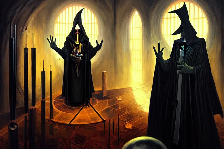 KREA a beautiful masterpiece painting of a technomancer wizard in