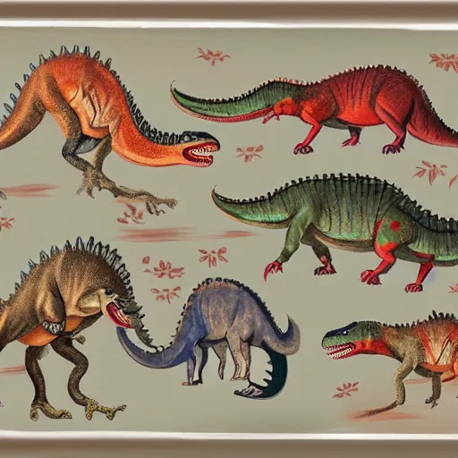 KREA Dinosaurs Painted In Classic Chinese Style