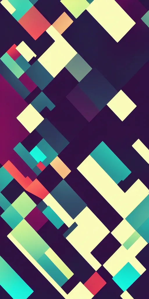 prompthunt: beautiful minimalist abstract hd phone wallpaper, cyberpunk  color palette, geometric, trending on behance