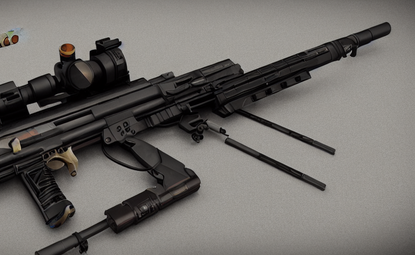 extremely detailed ultra realistic side view photo vintage sci fi laser