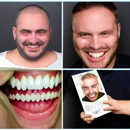 KREA photo of man with world record for most teeth in mouth, man with