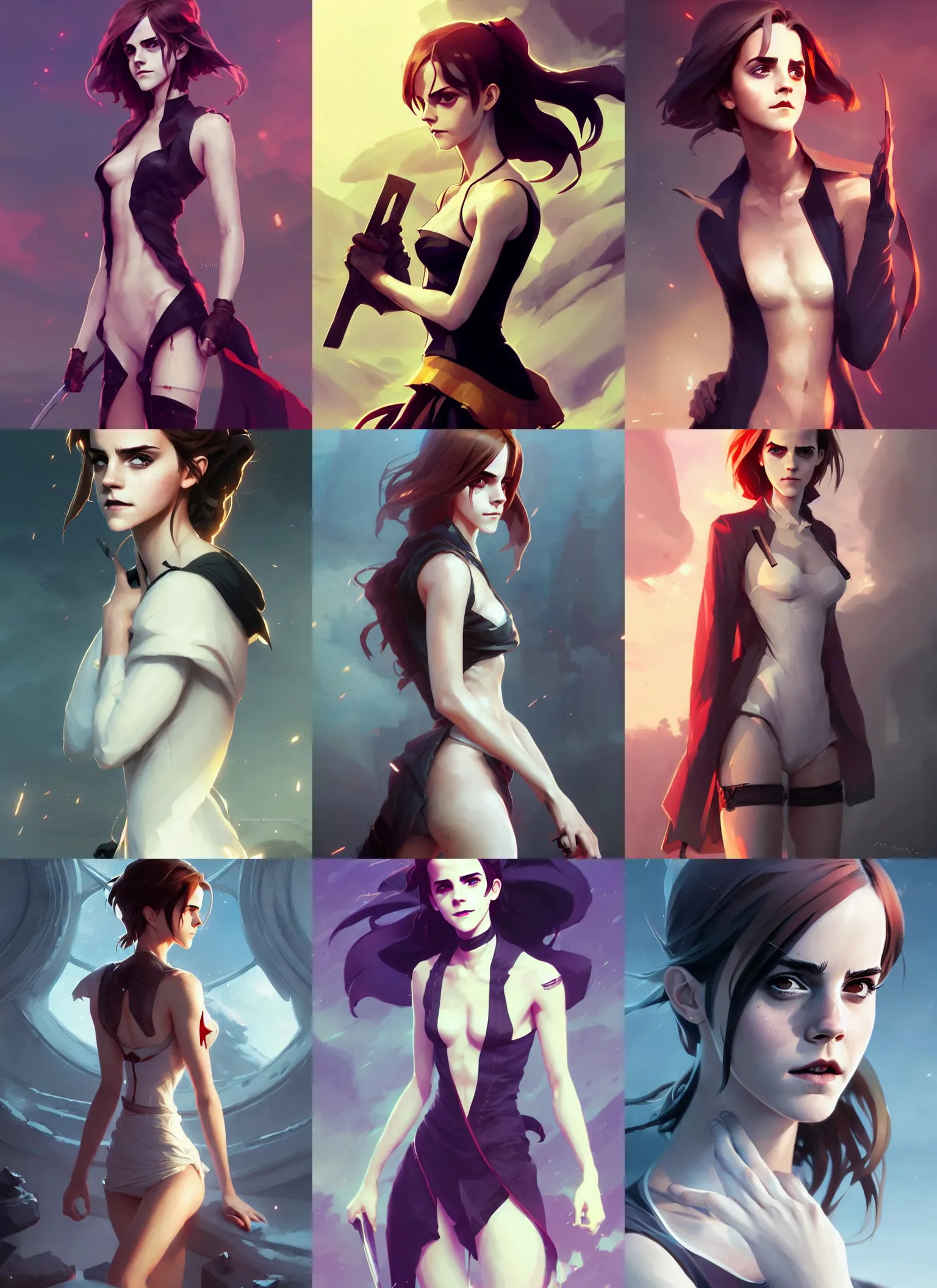 attractive Emma Watson as anime villain, hourglass slim figure, full body shot close up, seductive smile, attractive Emma Watson as anime villain, hourglass slim figure, full body shot close up, seductive smile,