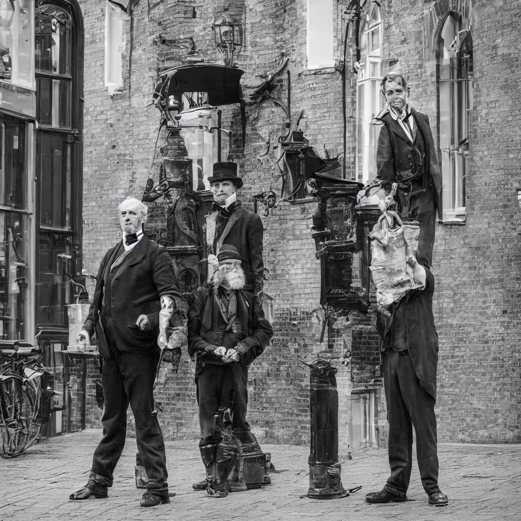 KREA portrait of a victorian chimney sweep standing with the chimney
