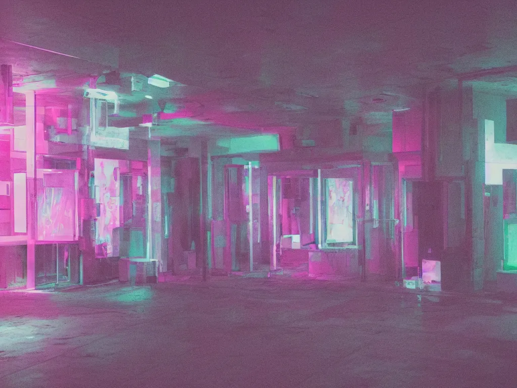 KREA - 50 mm photo of a vaporwave liminal space