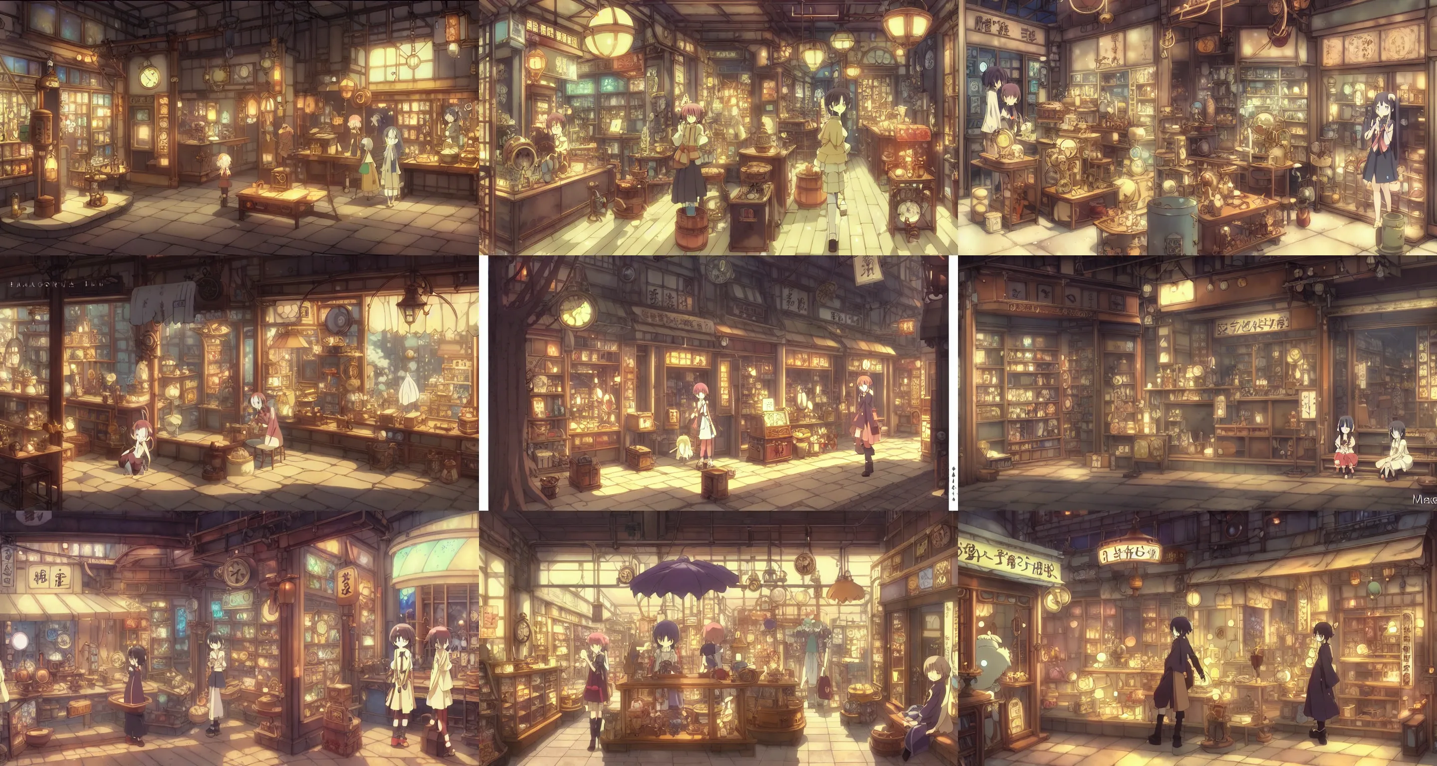 KREA - beautiful slice of life anime scene of steampunk fantasy