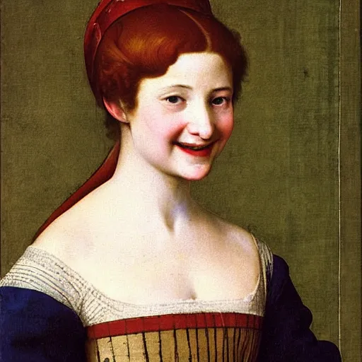 KREA - portrait of a young woman with a happy face in the year 1500 by ...