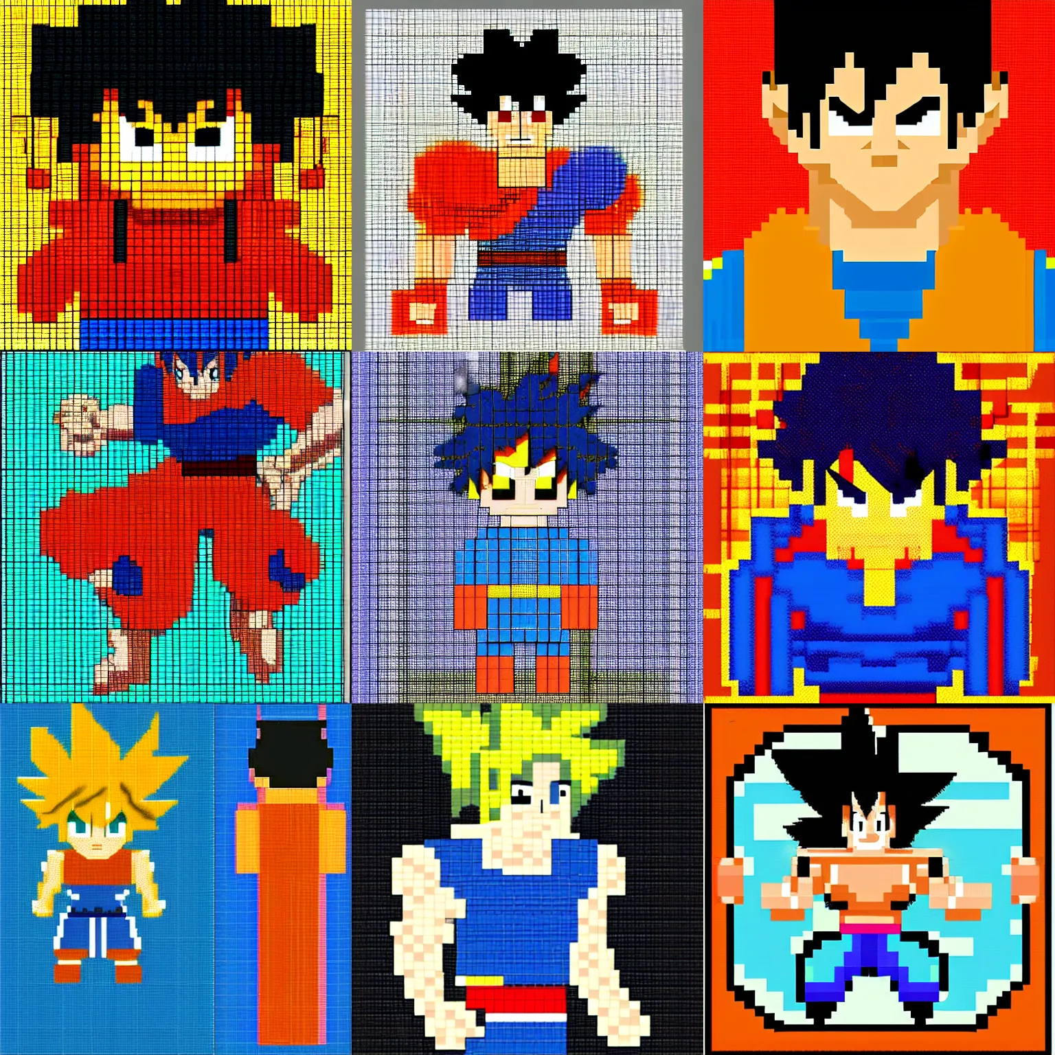 KREA pixel art goku