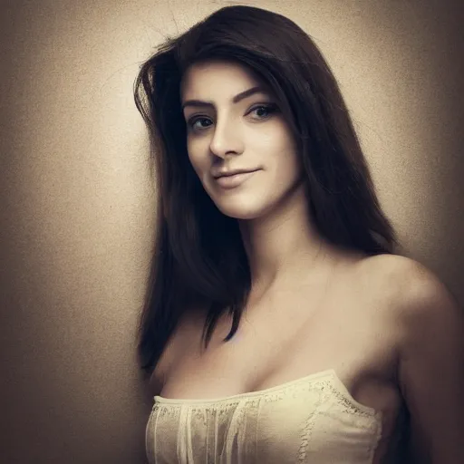 photo portrait of beautiful Italian woman,