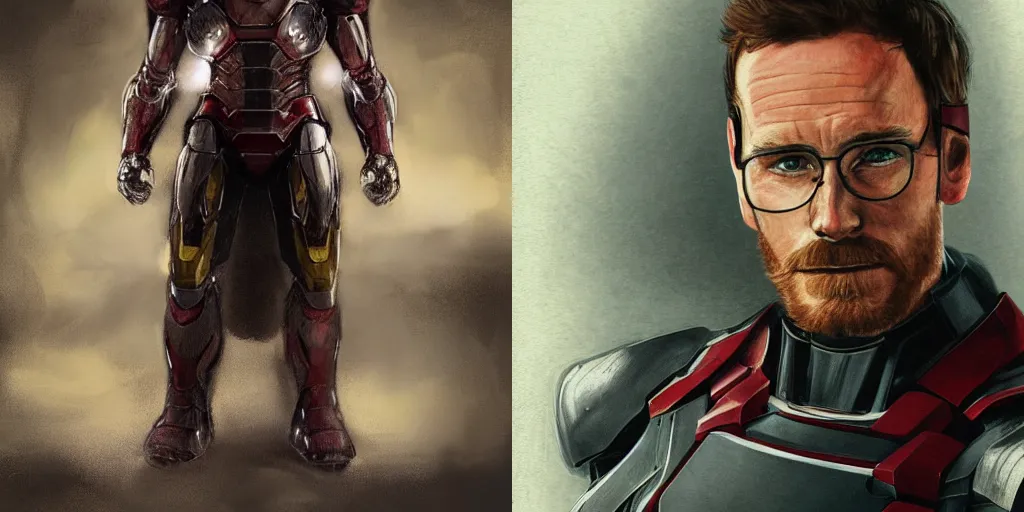 KREA Detailed full body Portrait of a young Michael Fassbender with a