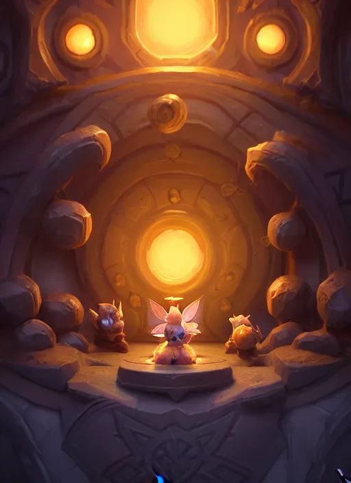 KREA symmetry!! a close up of a tiny cute kylin oriental fairy tale