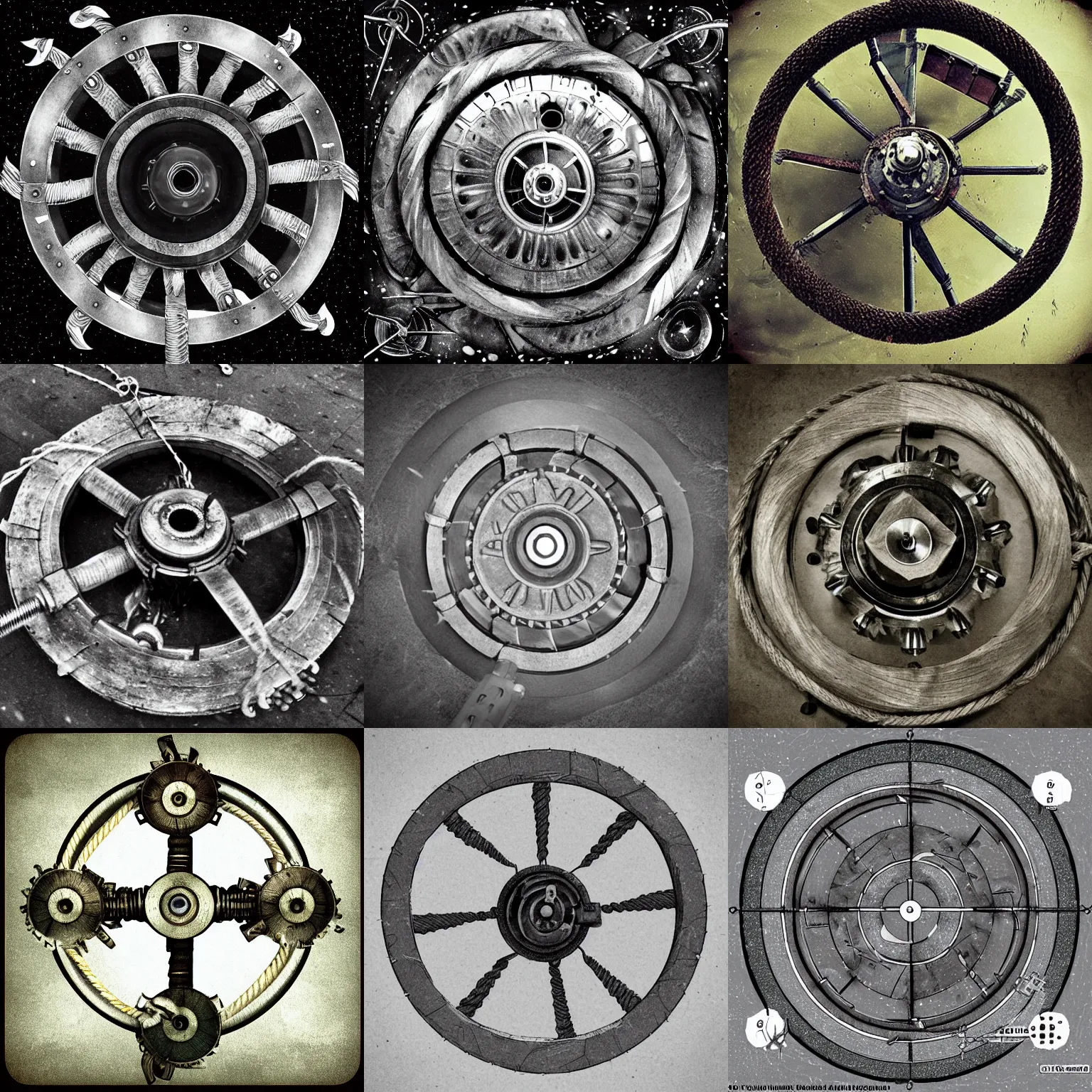 KREA a rotating wheel. Turning an axle. Grinding. Bolthead. Linear