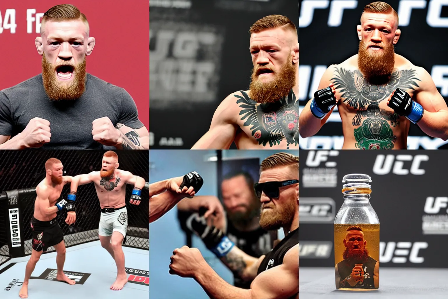 KREA ufc fighter connor mcgregor trapped inside a mini glass bottle