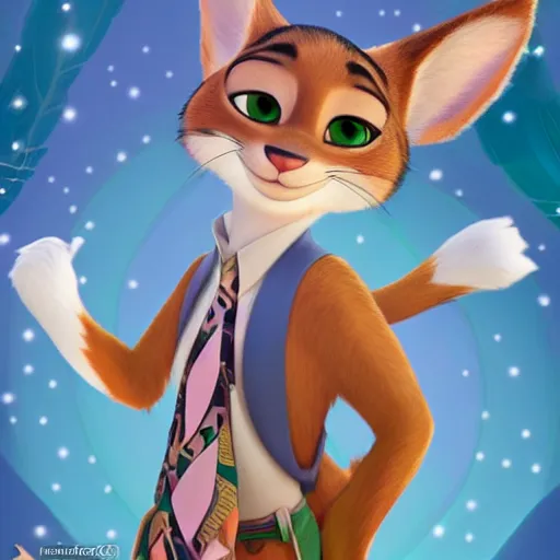 KREA Princes Jasmin Anthropomorphic Cat In The Style Of Zootopia 