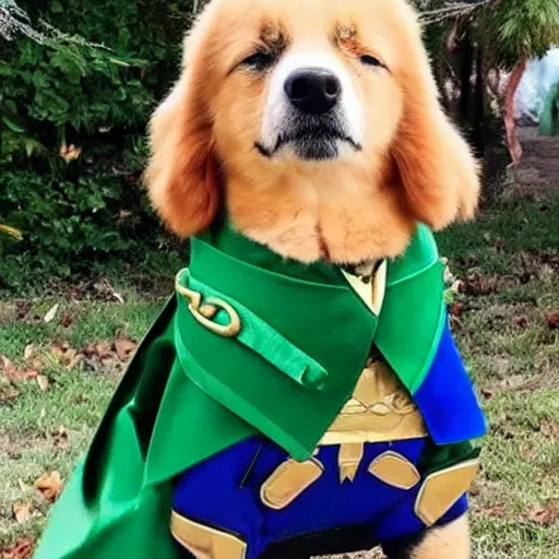 KREA a dog named Loki that is dressed like Loki