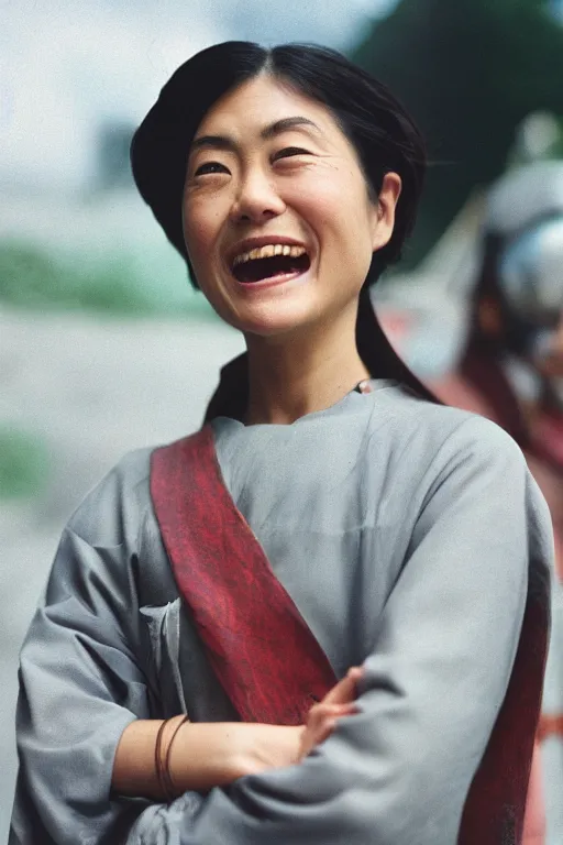 KREA Kodak portra 160, 8K, highly detailed, portrait,focus on smile famous japanese artist in