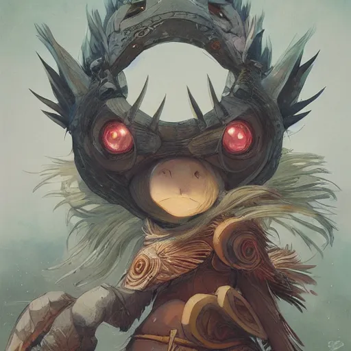 a detailed portrait of a made in abyss character with