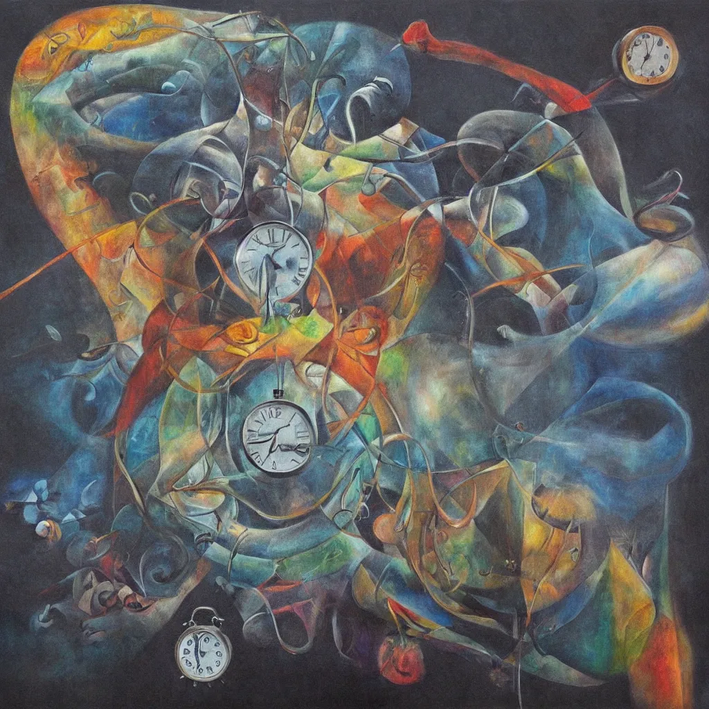 KREA artwork about time dragging on forever. surrealist, metaphysical