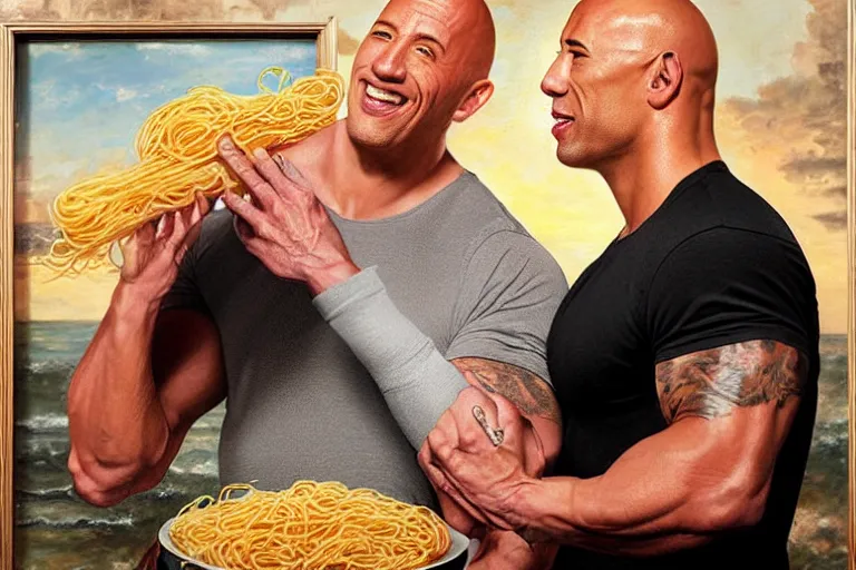 KREA portrait of vin diesel and dwayne the rock johnson sharing