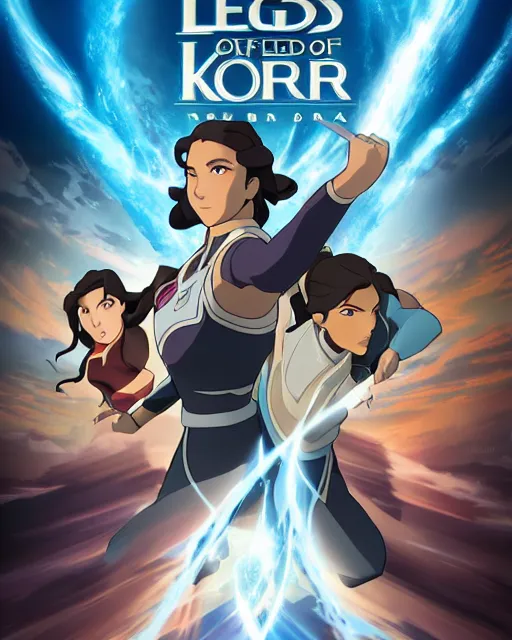 KREA legends of Korra key visual poster, epic digital art,