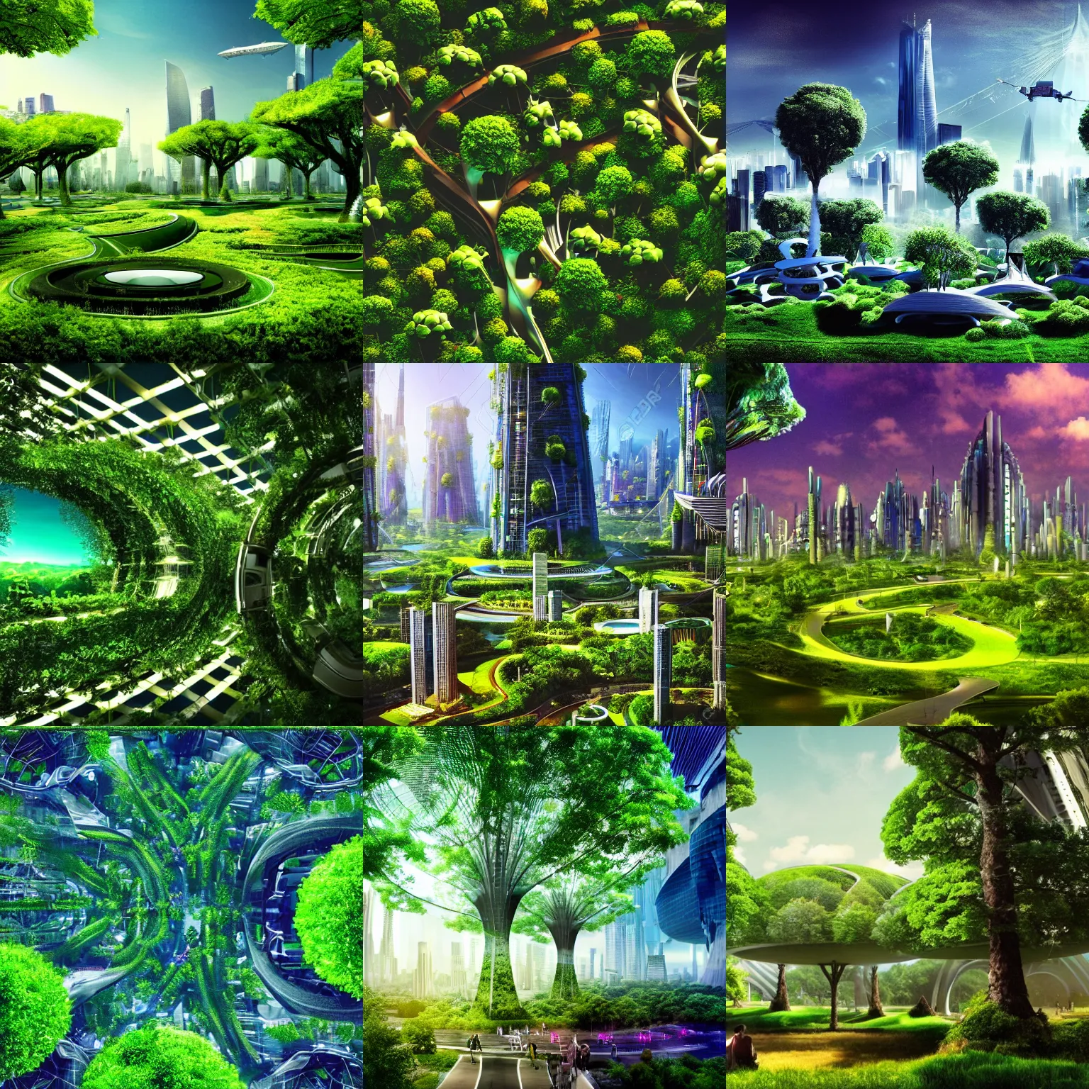 KREA - A solarpunk city coexisting with nature, digital art