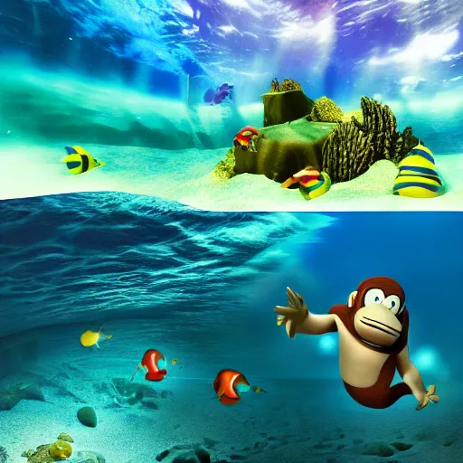 KREA professional beach underwater photo similar to level of donkey