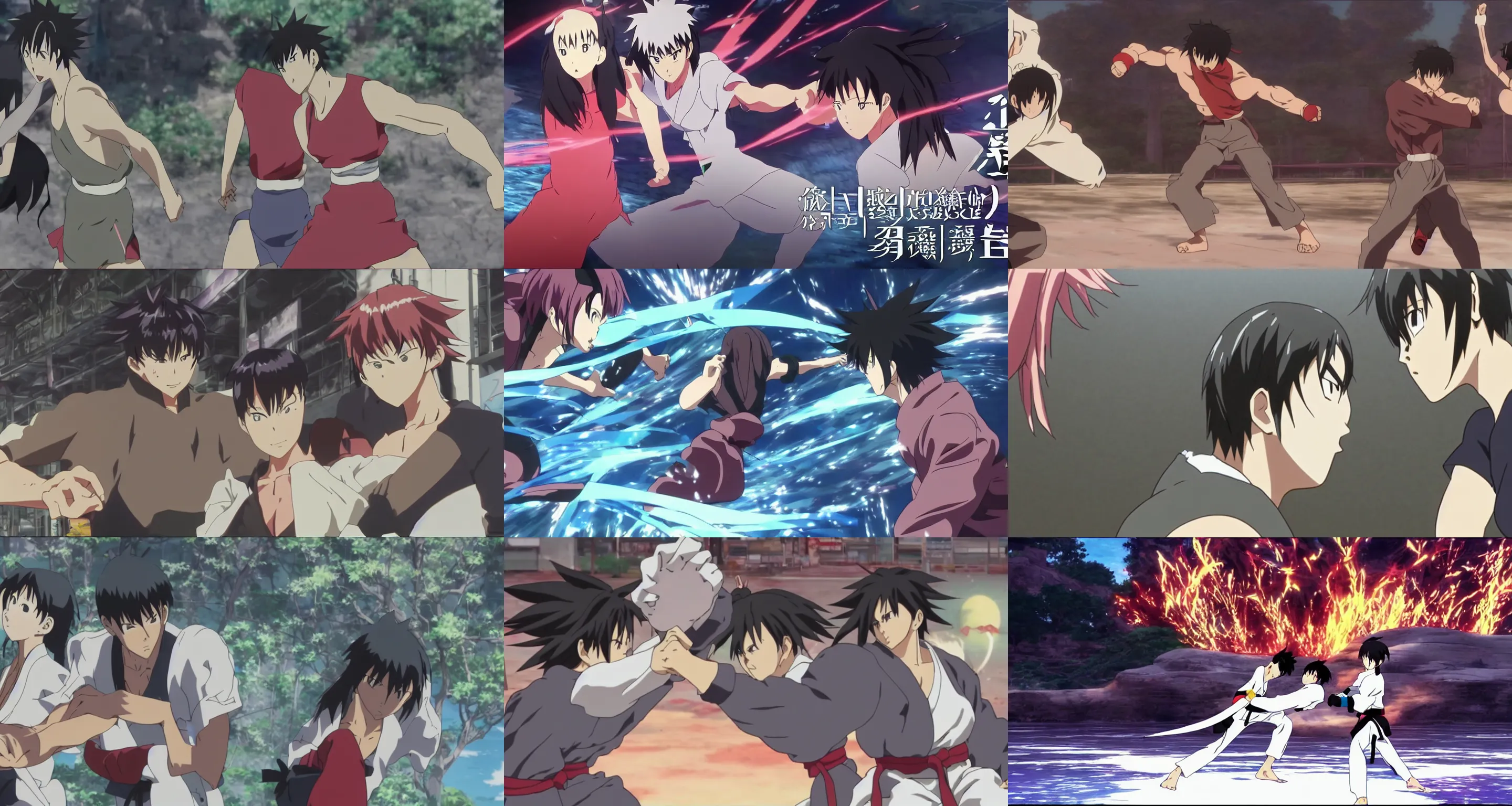 KREA screenshot from the anime film, martial arts tournament, man vs