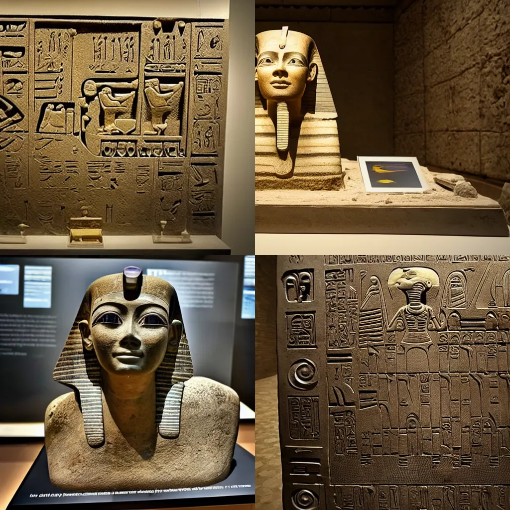 KREA a picture of a computer made of ancient egypt technology in a