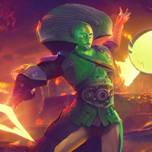 KREA green heater shield, powerful fantasy epic legends, game icon