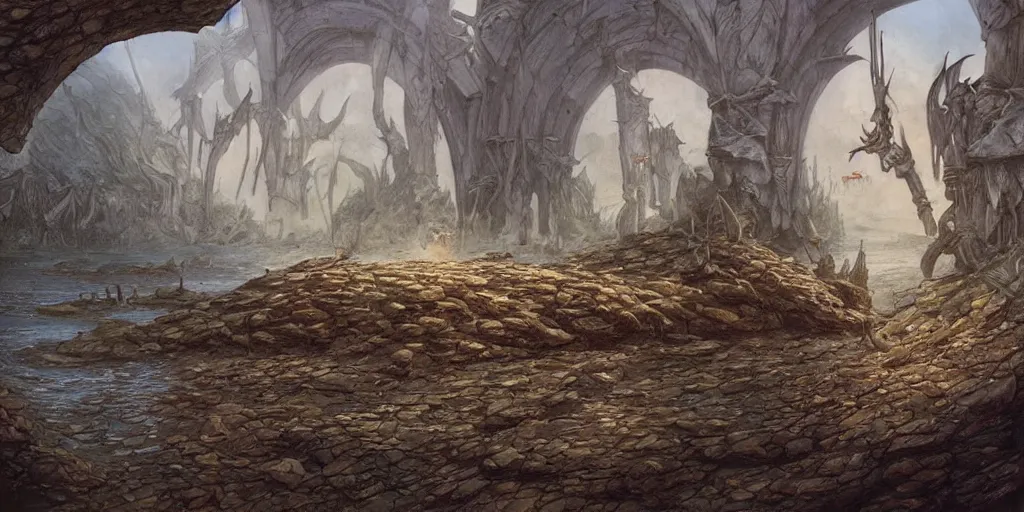 KREA - art by john howe of the repelling of invaders by making a deal