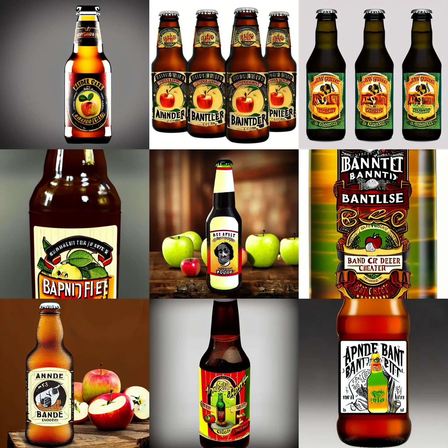 KREA apple bandit cider cheese flavour, in the style of joan ponc