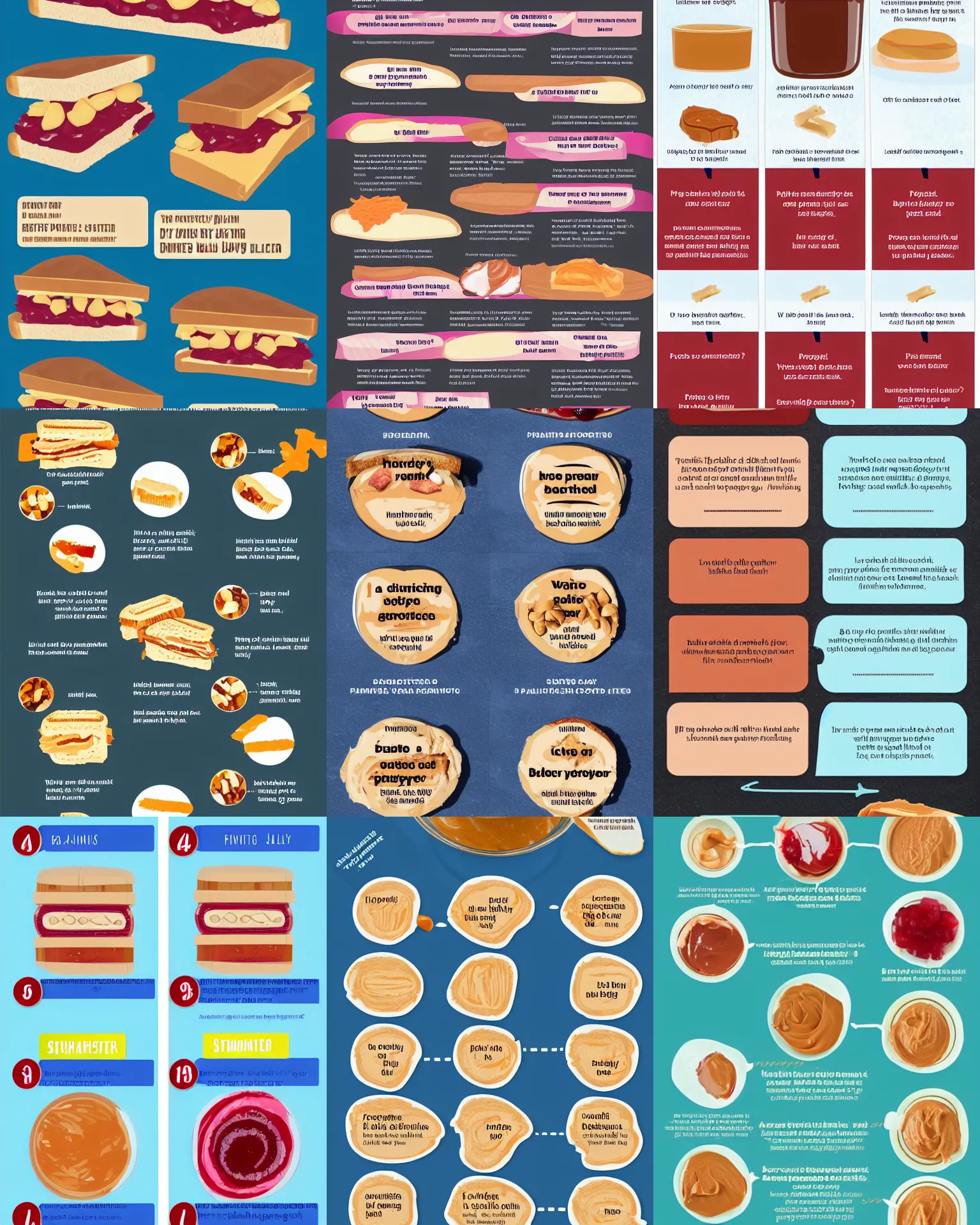 KREA an infographic showing detailed steps to make a peanut butter