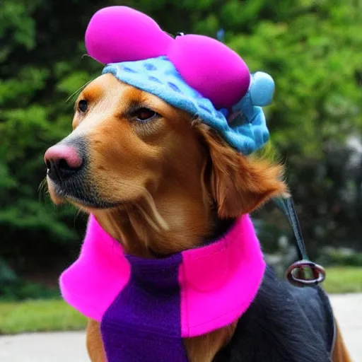 KREA dog wearing a hat