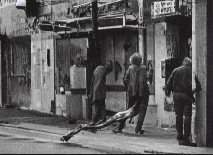 disturbing security cam footage of a human corpse walking on the street