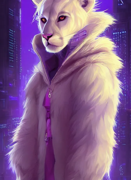 KREA award winning beautiful portrait commission of a male furry
