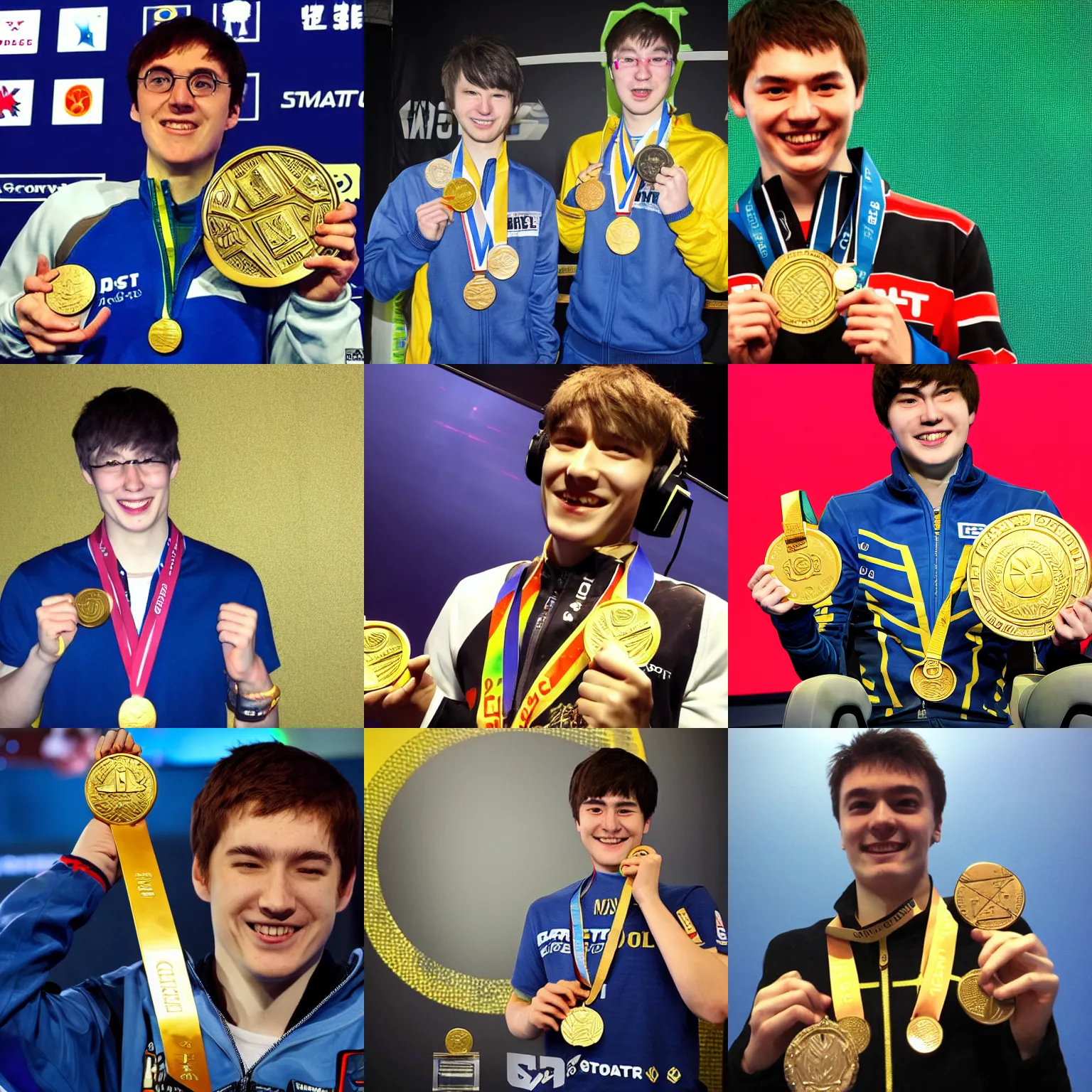 KREA the world greatest starcraft player, holding a gold medal and