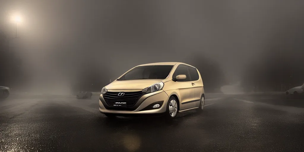 KREA parked [ hyundai getz ], environment reflected in the polished