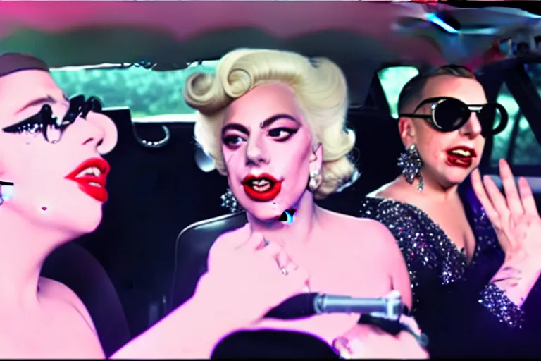 KREA lady gaga and judy garland doing carpool karaoke, lady gaga and