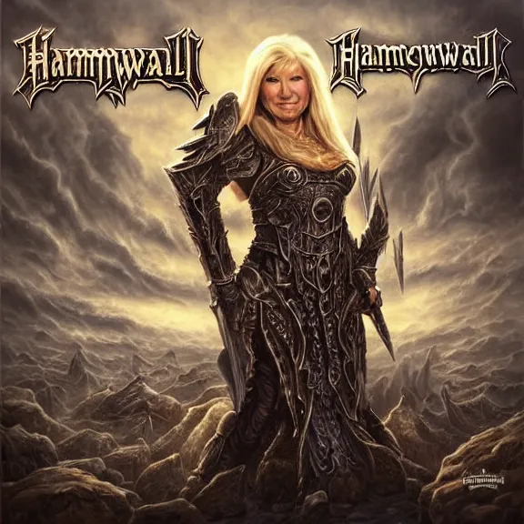 KREA hammerfall album cover featuring photo of martha stewart, power
