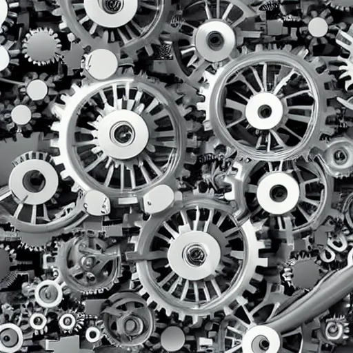 KREA mechanical biological cellular technology with gears, wires