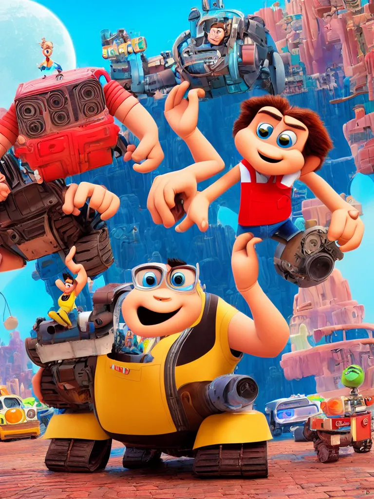 KREA Dysney's Wreck It Ralph and Walle character mix in the style of